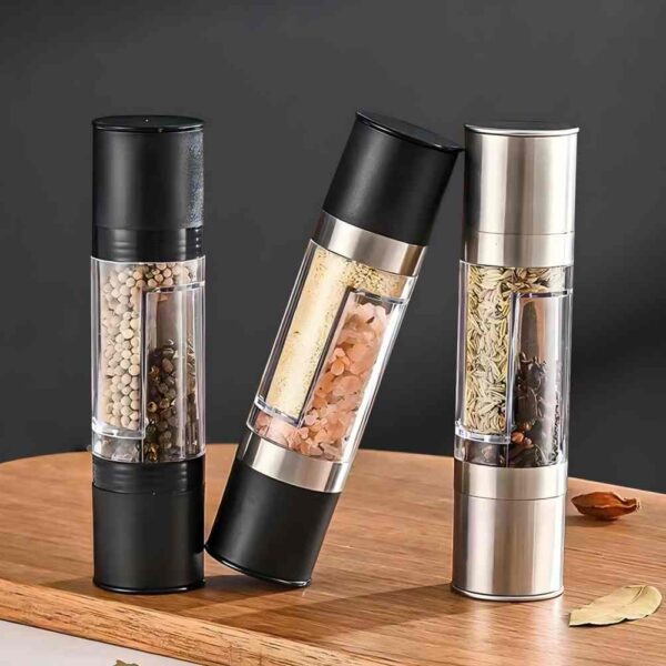 Double-Head Manual Stainless Steel Black Pepper Grinder